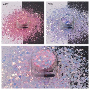 Mixed Size Chunky & Fine Iridescent Hexagon Glitter Bulk Loose Holographic Sequins Party Confetti Resin Nail Art Wholesale Craft