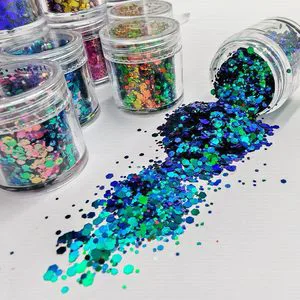 Chameleon Chunky Glitter Cosmetic Grade Hexagonal Sequins for Resin Tumbler Epoxy Making Festival Party Body Makeup Hair Craft