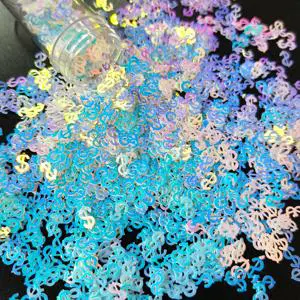 High Quality Iridescent Dollar Shape Sequins Holographic Money Sign Sequins GRS & OEKO-TEX for Filler Material, DIY Crafts