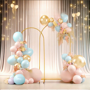 Cross-Border Wedding Decorations Arch Stand Stage Background Decoration Flower Rack Wedding Golden Party Arch 001