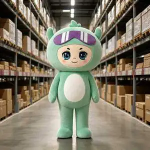 Custom Green EVA Animal Mascot Costume Plush Cartoon Character Suit Event Party Advertising Warehouse Display Adult Size Walking