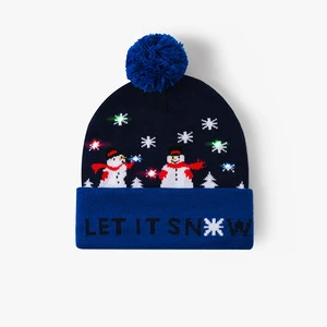 Christmas LED-Lit Acrylic Knit Hat for Adults-Unisex Casual Style