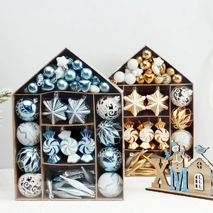 Luxury Shatterproof Xmas Tree Hanging Ball 73pcs Shatterproof Christmas Ball Ornaments Set Christmas Parties Hanging Decors Gift