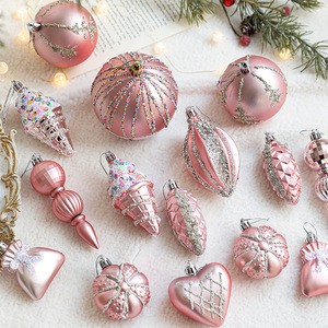 Wholesale Pink Christmas Ball Ornament Box Set Christmas Tree Decoration