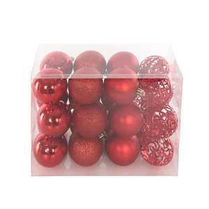 New Year Crafts Styrofoam Red 6cm Christmas Ball Set Ornaments Courtyard Christmas Tree Party Decorations Pendant