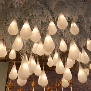 O-X503 Wholesale 10 Heads Plastic Water Drop Chandelier Modern Wedding Party Props Decorative Pendant Lighting