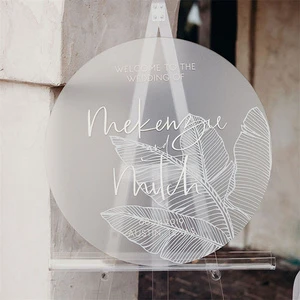 Customized Clear Rectangle Acrylic Wedding Sign High Quality Modern Style Welcome Sign for Wedding Office Home Store Restaurant