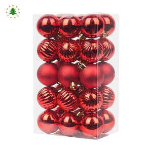 JINTAI Professional Custom 4CM 30PCS/Set Christmas Decoration Plastic Ball Christmas Ball Baubles Hanging Xmas Tree Ornaments