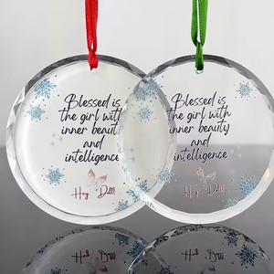 Custom Personalized Crystal Christmas Tree Ornaments Blank Crystal Glass Christmas Tree Ornament Wedding Decoration