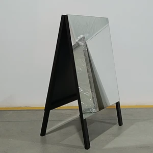 Store Front Mirrored Stainless Steel A-frame Pavement Signs Outdoor Floor Stand Sidewalk A Frame Sign Board