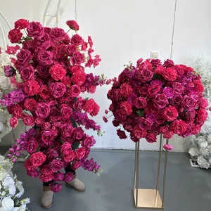 IFG High Quality Fuchsia Floral Swag Hot Pink Arch Flowers for Wedding Party Home Decor Wholesale