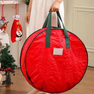 24/30/36 Inch Red Garland Wreaths Storage Bag with Carry Handles Christmas Wreath Container Decorations