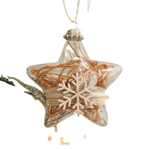 Christmas Decoration Clear Glass Ball Diamond Studded Christmas Ball White Snowman Five Point Star