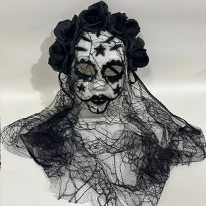 Mexican Day Dead Plastic Eco-friendly High Quality Masquerade Mask Halloween Horror Funny Cosplay Show Carnival Party Qingwu 1
