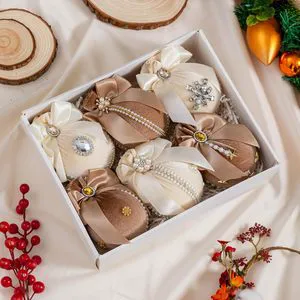 Christmas Balls Ornaments, 6 Pcs Exquisite Velvet Christmas Tree Ornaments Set, Xmas Tree for Christmas Pendant Decor Balls