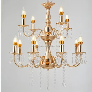 Gold Crystal Chandeliers for Wedding Stage Wedding Light Decoration Wedding Ceiling Decorations Backdrop Chandelier