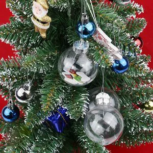 5-10cm DIY Clear Plastic Fillable Balls Ornament for Christmas Birthday New Years Decorations Christmas Ball Tree Ornaments