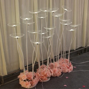 Modern White Acrylic Standing Flowers LED Walkway Road Lead Lights for Wedding Party Events Decoration