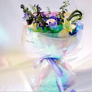 Dichroic Iridescent Blue Show Rainbow Magical Color PET Film Cellophane for Flower Candy Packing Making Glitter Powder