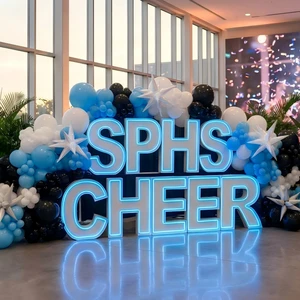 Custom LED Marquee Letters With Crown Theme For Wedding Gender Reveal Cheerleading Open Day Party Decor