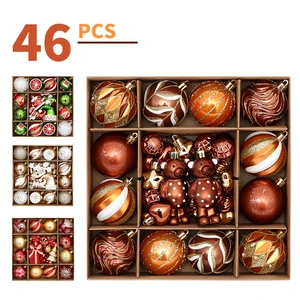 Wholesale 46PCS Shatterproof Christmas Ball Ornaments Set Hand-Painted Holiday Decor for Christmas Tree Party Decoration