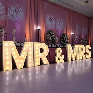 OEM ODM 4ft Custom Shaped LED Marquee Letters Wedding Mr Mrs 'Love Marry Me' Business Sign DC/AC Powered 1 Year Warranty