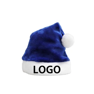 Factory Unisex High Quality Santa Hats Multi-Color Short Plush Christmas Hats Customizable Logo for Adults Wholesale OEM