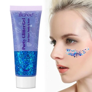 Wholesale Festival Party Glitter Gel Sequins Eyeshadow Lips Hairs Nails Makeup Colorful Cosmetic Face Body Glitter Primer Gel