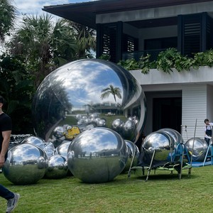 Giant Event Decoration Large Inflatable PVC Silver Mirror Balloon Colors Shiny Ball For Sale