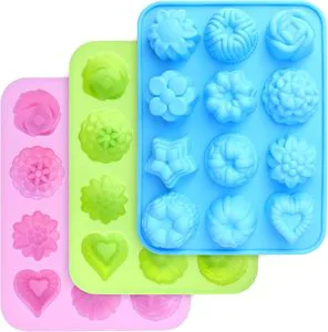 12-Cavity Silicone Chocolate Flowers And Heart Mold For Baking Cupcakes Jelly Ice Cube Muffins Cake Tools