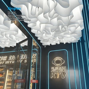 French Textured Paper Hotel Restaurant Ceiling Decoration Material, White Translucent Shaped Design Paper, Customizable