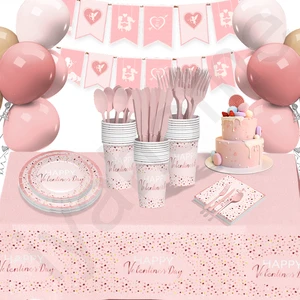 Custom Eco Friendly Compostable Pink Cardboard Cake Plates Disposable Paper Plates Wholesale For Valentine's Day