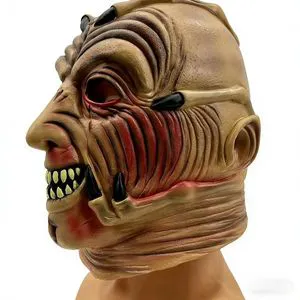 Halloween Horror Prank Predator Alien Vs Predator Latex Full Face Mask with Dropping Eyes Sharp Teeth for Party Cosplay Props