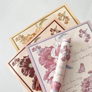 2024 New Arrival 35*50cm/pcs Colorful Flower Design Kraft Paper Floral Wrapping Paper for Wedding Birthday Gift DIY