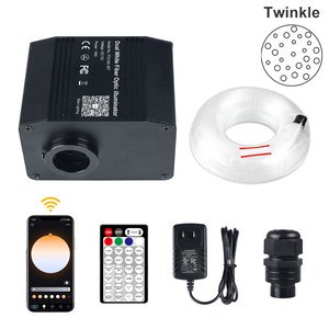 FO-DW-16T-K Lighting Source Set Fiber Optics with Dual White Illuminator 16W Bluetooth App/RF Control for Car Roof/Wedding Decor