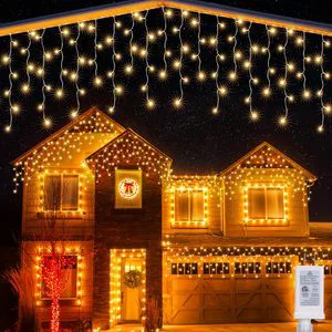Hot Sale LED Fairy Icicle String Lights IP44 Outdoor Christmas Twinkle Wedding Family Party Commercial Decoration Curtain Light