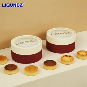Pastel Aesthetic Basque Cake Box Round Custom Color Instagrammable Paper Box For DTC Dessert Shop