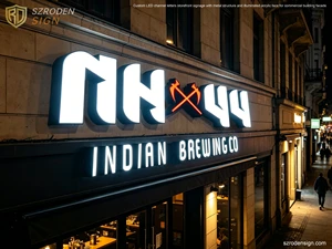 Custom Backlit Stainless Steel LED Illuminated Restaurant & Car Storefront Letters with Transformer Power Supply IP65 Waterproof