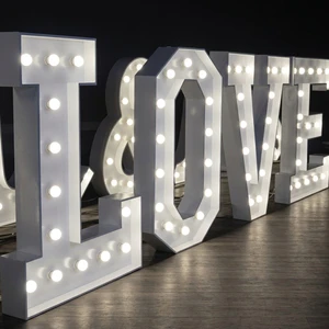 Hot Sale Waterproof 3ft 4ft 5ft Metal LED Giant Marquee Letters Light For Wedding Stages Outdoor Party Decoration