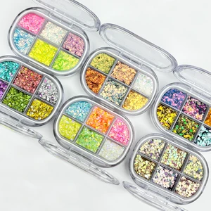 MLM Custom Logo Cosmetic Glitter Sequins Set Holographic Chunky Glitter for Face Body Eye Makeup Festival Party Nail Decoration