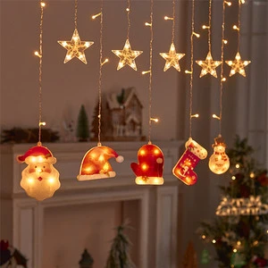 Wholesale Price Santa Claus Star Design Led Curtain Light for Wedding Birthday Party Christmas New Year Night Lamp