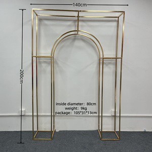 Metal Wedding Arch Hot Wedding Planer Supplier Modern Style New Look Gold Arch Set Nuptials Stage Backdrop Stand