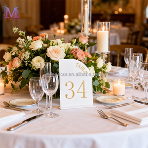 Double-Sided White Background Black Text Modern Eco-Friendly Wedding Table Numbers 1-10 3