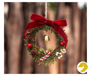 Artificial Christmas Wreath Handmade Rattan Garland Door Hanging Christmas Decoration Perfect Holiday Gift Home Party Decor