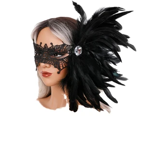 Queen Party Masks Halloween Sexy Lace Feather Irregular Design for Ball
