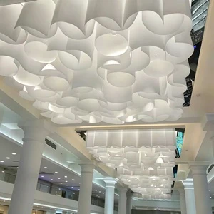 Luxury White Wavy French Textured Paper Ceiling Drape Wedding Ceiling Hanging Decor Event Stage Roof Background Wholesale Custom