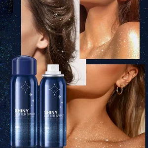 Ibcccndc Glitter Spray - 60ml Shimmer Powder for Body, Starry Night Sparkle Makeup, Long-Lasting for Parties and Raves