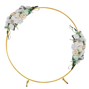 Romantic Wedding Arch in Gold White Black Metal Iron Flowers for Weddings