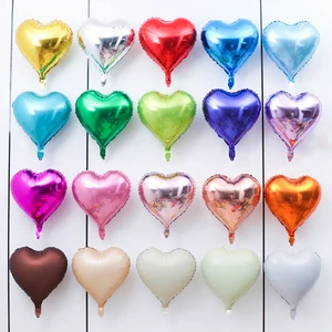 New Design Pure Color 18 Inch Heart Star Foil Helium Balloons for Wedding Valentine's Day Mother's Day Decorations Halloween