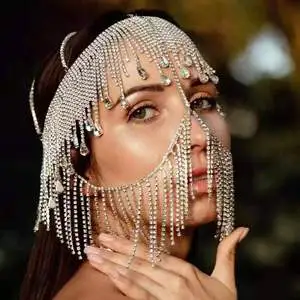 Accessories Instagram Blogger Same Style Exaggerated Mask Personalized Street Snap Dance Party Mask Tassel Face Mask